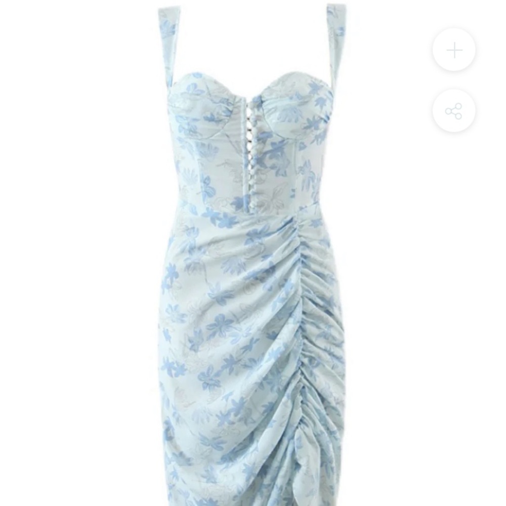 BRAND NEW 'JOLIE' FLORAL PRINTED BUTTONED FRONT CINCHED MIDI DRESS